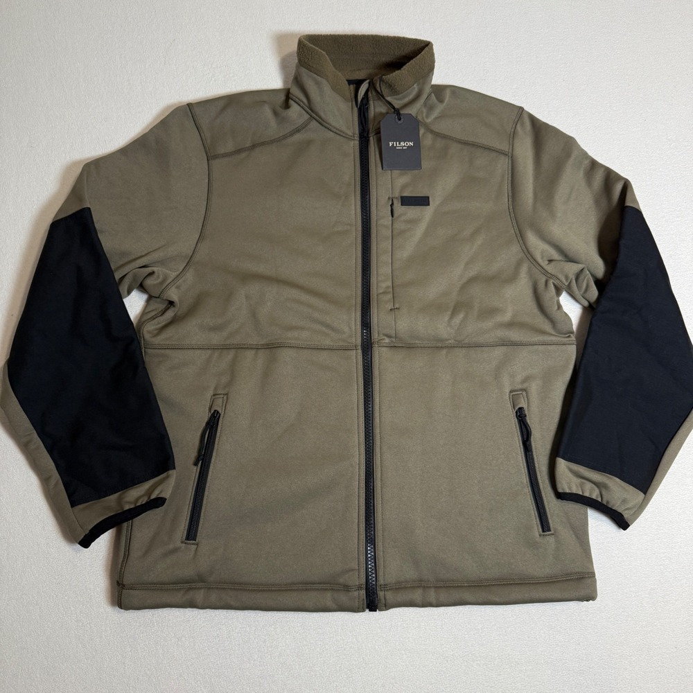 Filson Granite Spire Fleece Jacket Mens M Medium‎ Field Olive Green Full Zip